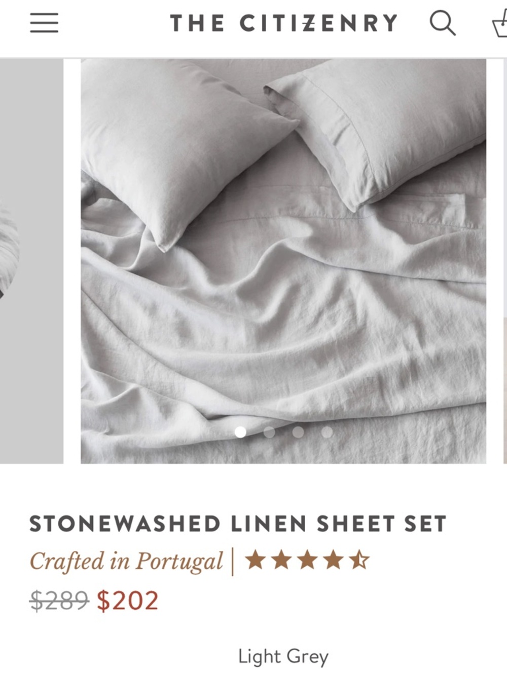 The Citizenry Linen Sheet Set - Light Gray